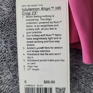 Lululemon Pink Lychee size 8 NWT